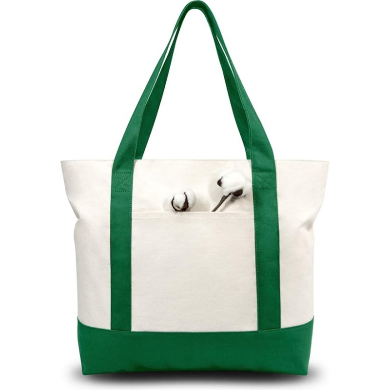 CANVORY 1-Pack Canvas Tote Bag with an External Pocket