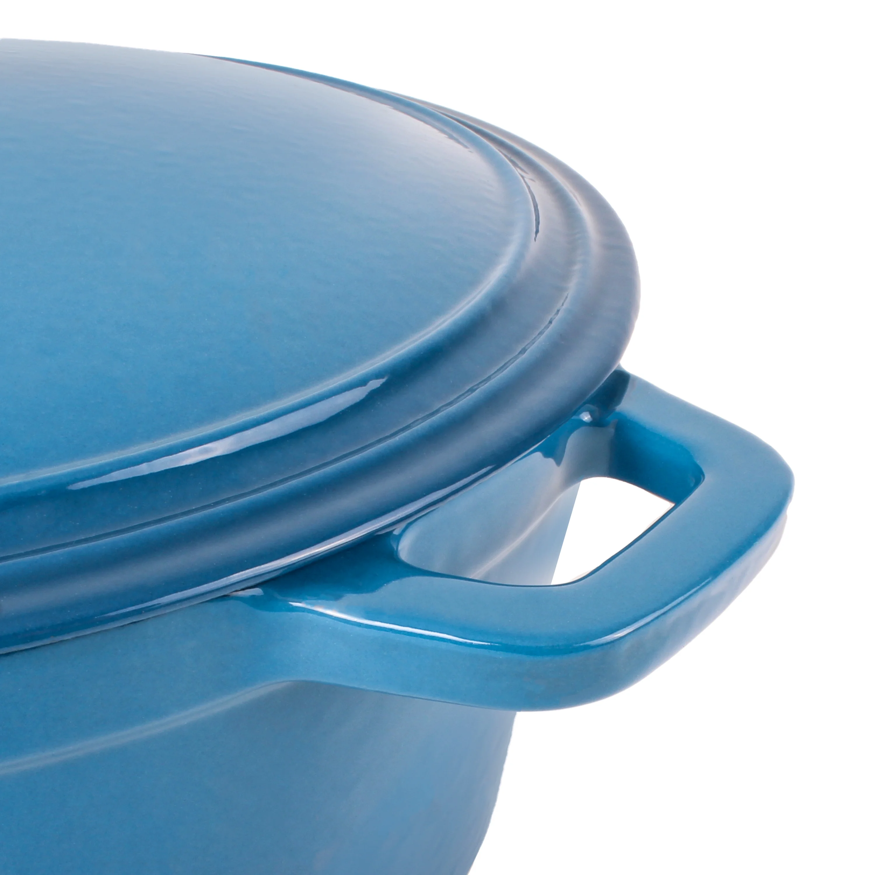 BergHOFF Neo 4Pc Cast Iron Set: 3qt. Covered Dutch Oven & 7qt. Covered Stockpot, Blue