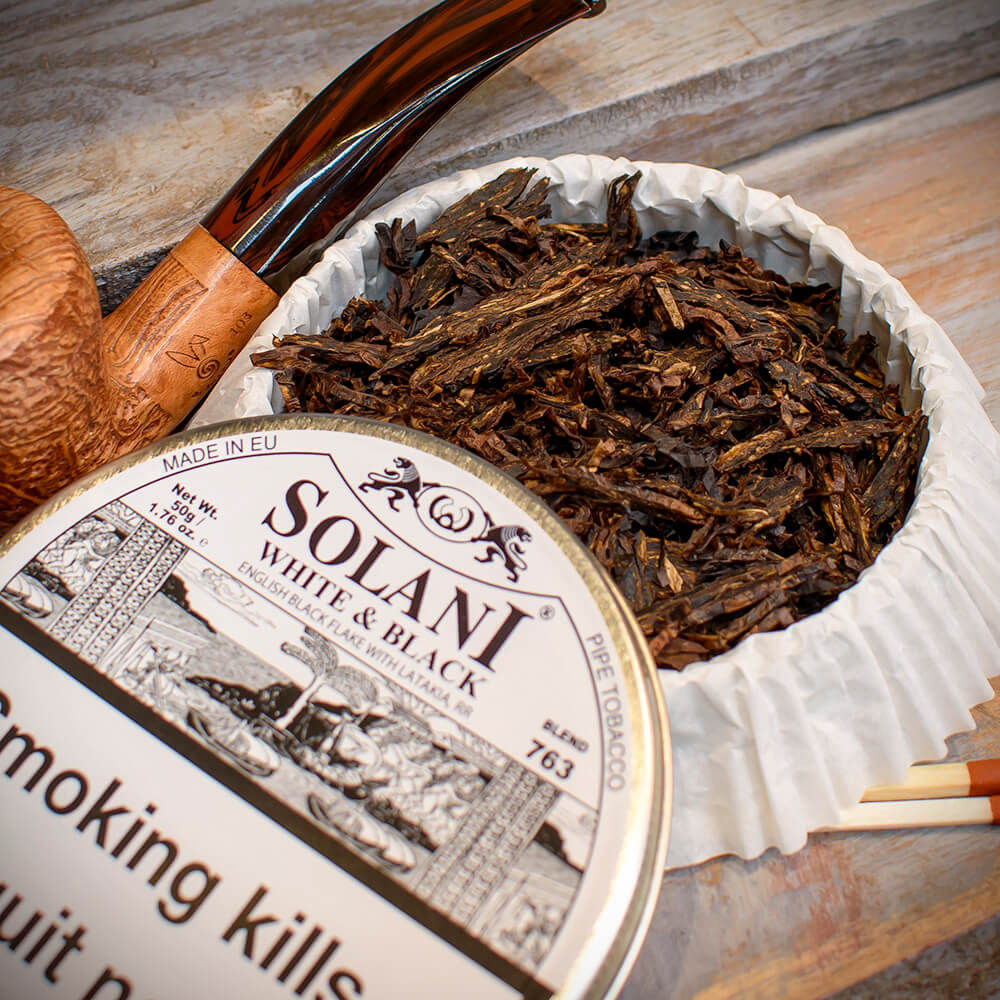 Solani 763 Black & White Pipe Tobacco - 50g Tin