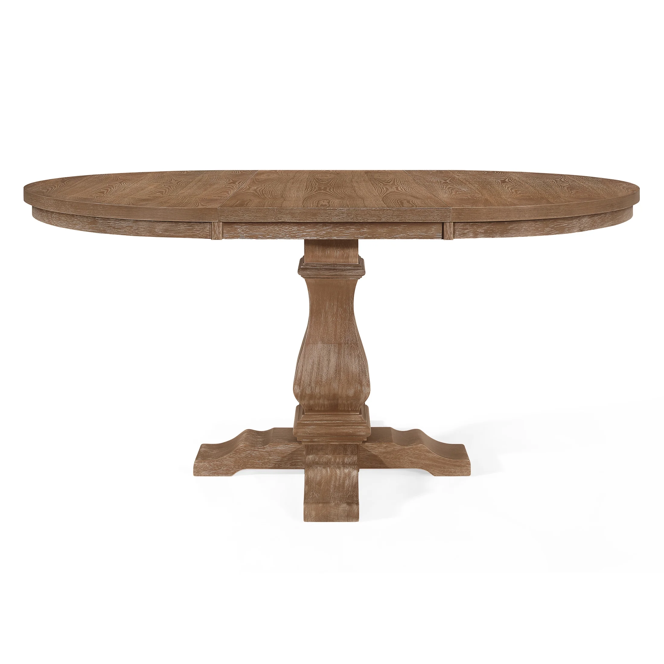 GDF Studio Rustic 5-Piece Dining Set with Expandable Table and Upholstered Chairs, Solid Wood Frame, Beige+Tan