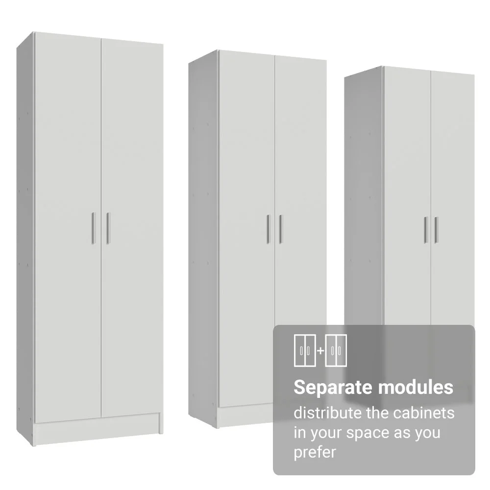 Madesa Garage Set 3 Pantry Storage Cabinet with 15 Utility Shelves 71