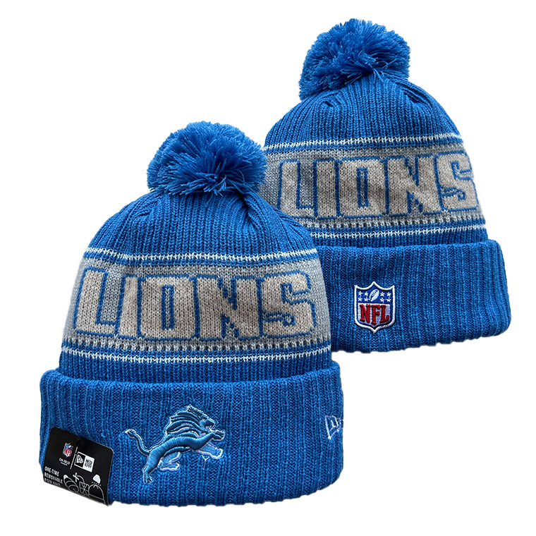 Detroit Lions Cuffed Knit Hat with Pom