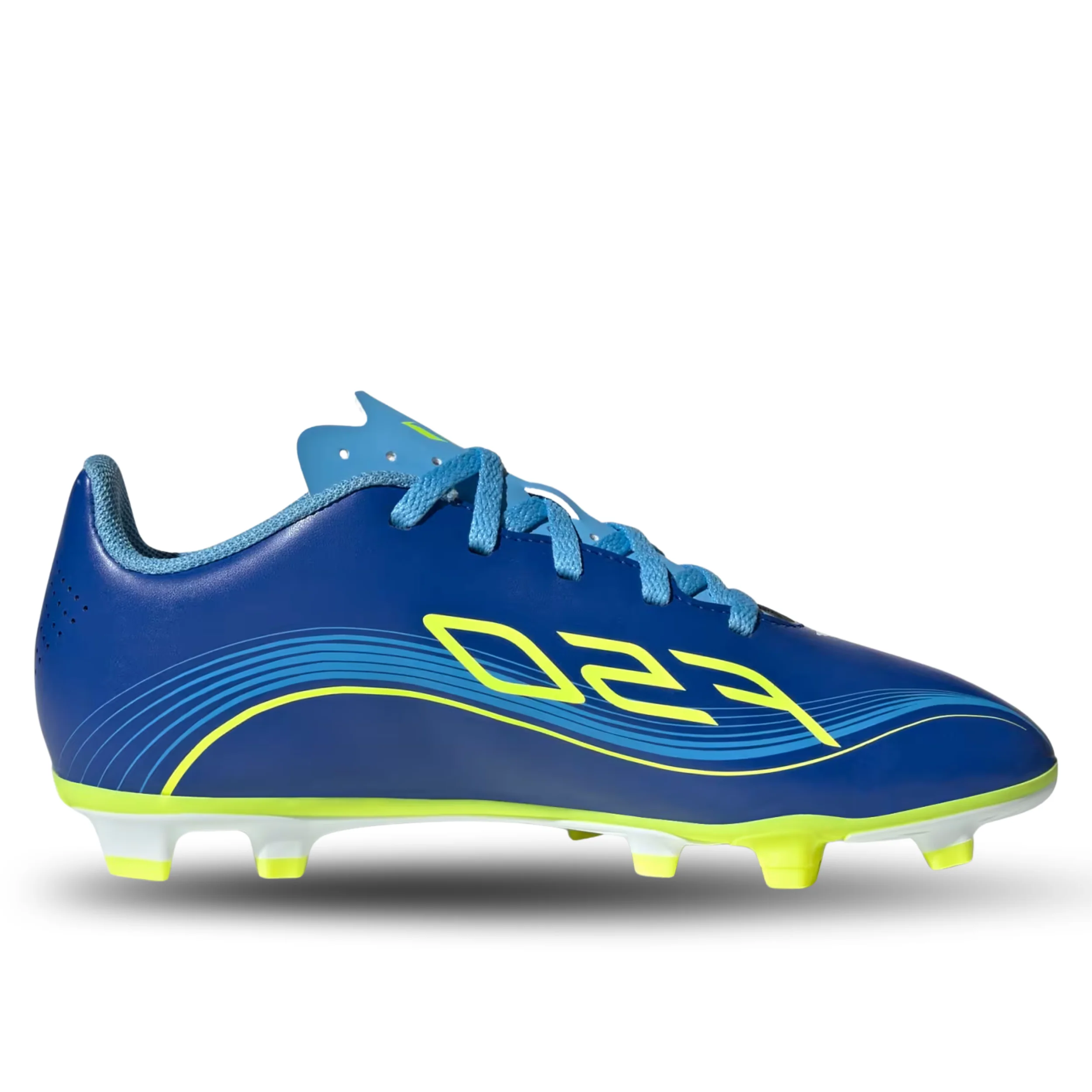 adidas Messi F50 Club Firm Ground/Multi Ground Junior Soccer Cleats (Royal Blue/Solar Yellow)