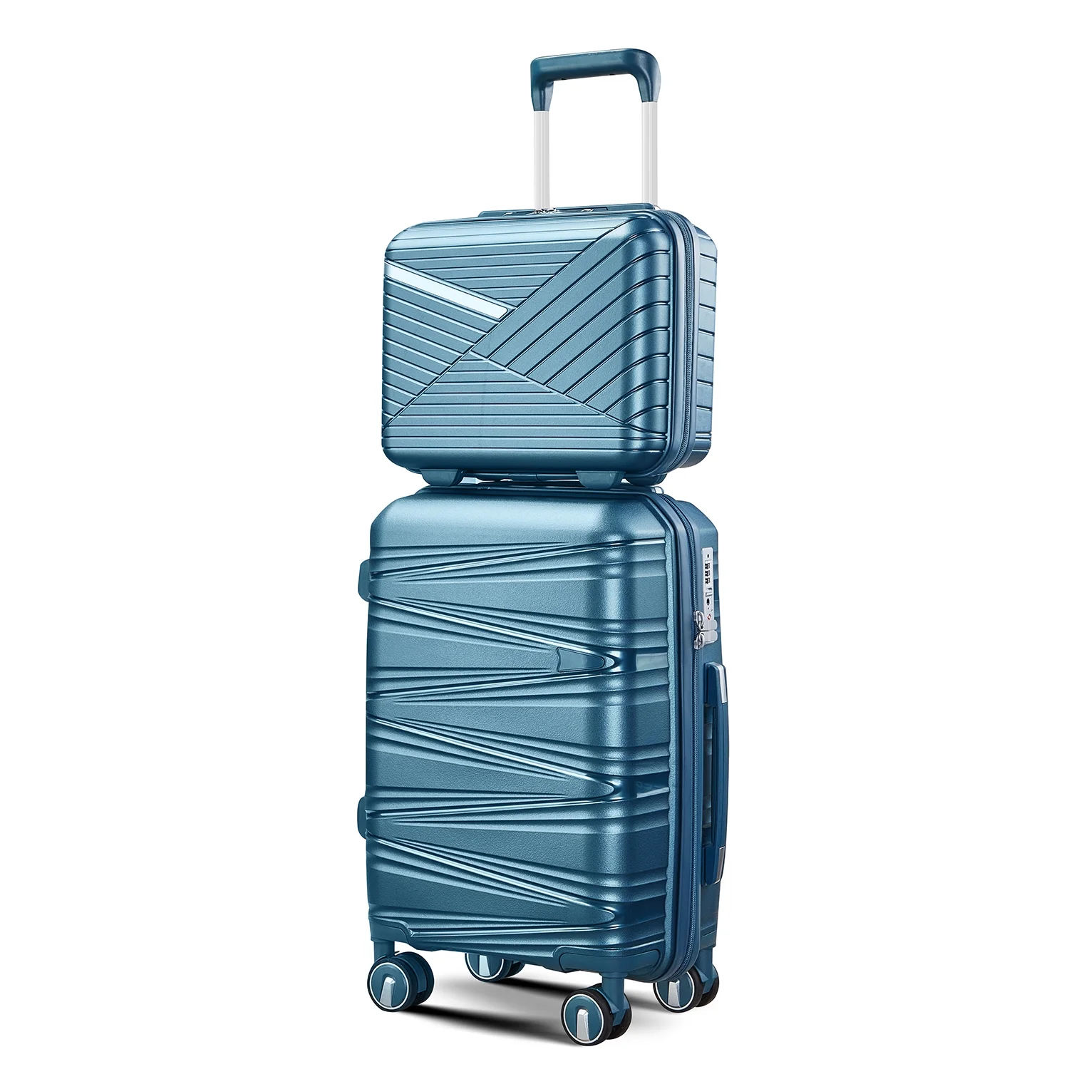 4 Piece Luggage Set Expandable Hardshell Travel Luggage Sets 8 Spinner Wheel Suitcase Wheels TSA Lock Suit Case, PP Lightweight & Durable wheels Upright Suitcase, 14/20/24/28 Inch