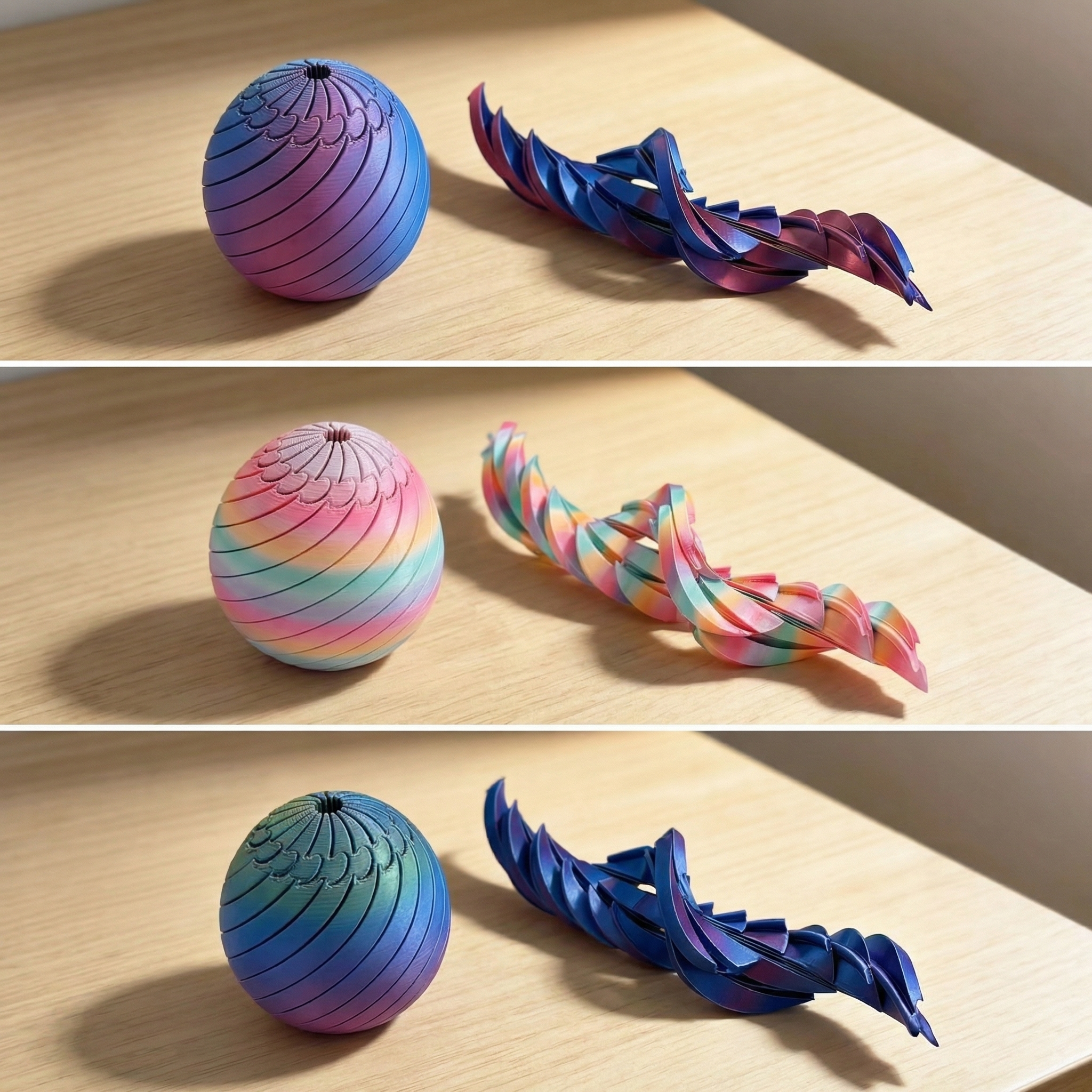 Retractable rolling 3D stress ball