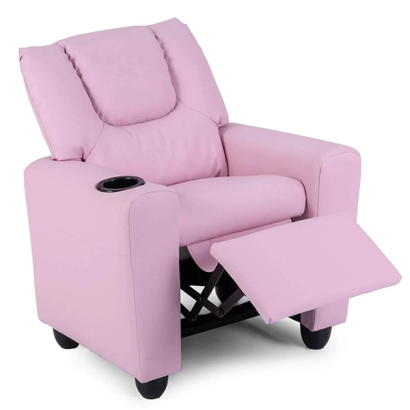 Kids Recliner Chair with Cup Holder & Side Pocket. Adjustable Toddler Lounge Sofa. Ergonomic Children Armchairs for Boys Girls Age 3+. 150lbs