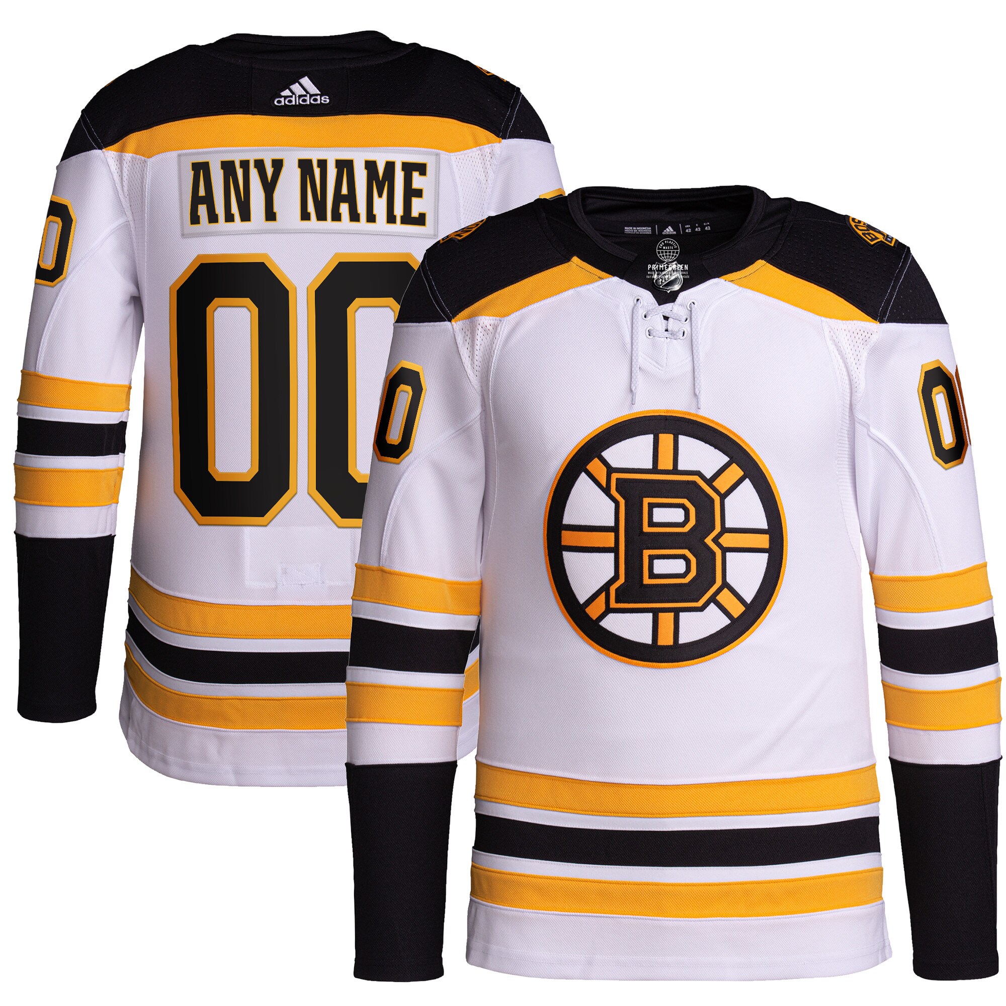 Boston Bruins   Away  Primegreen  Custom Jersey – White