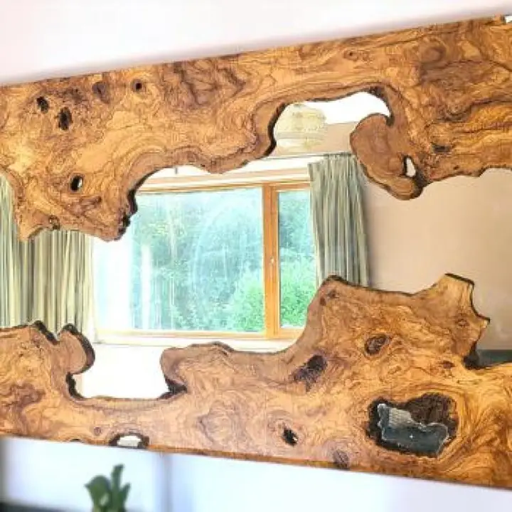 Olive Wood Framed Wall Mirror
