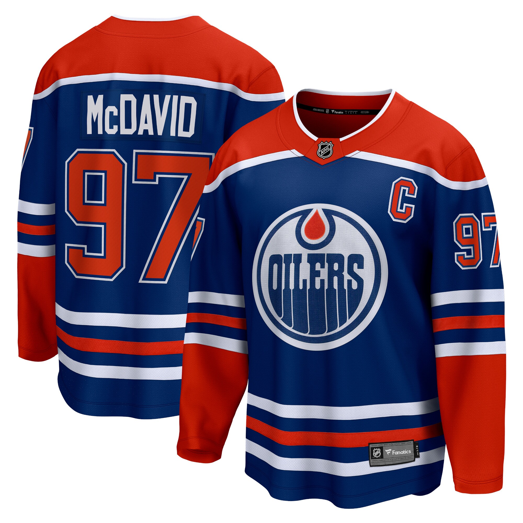 Connor McDavid Edmonton Oilers Fanatics Home Premier Breakaway   Jersey – Royal