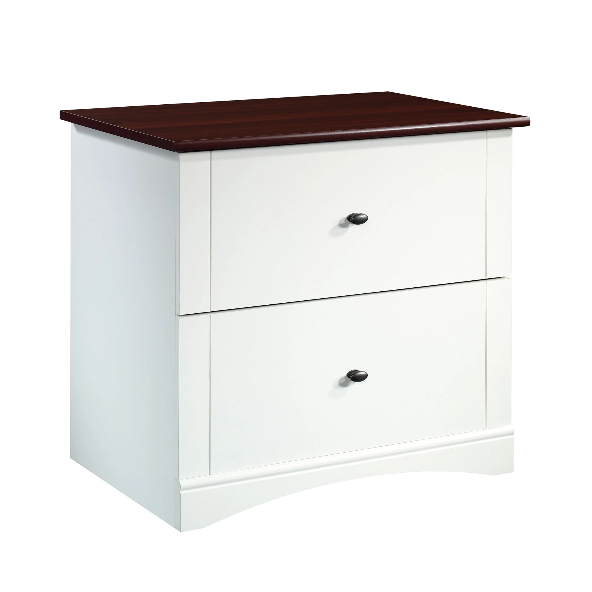 Sauder Lateral File Cabinet with Cherry Accent, Soft White Finish