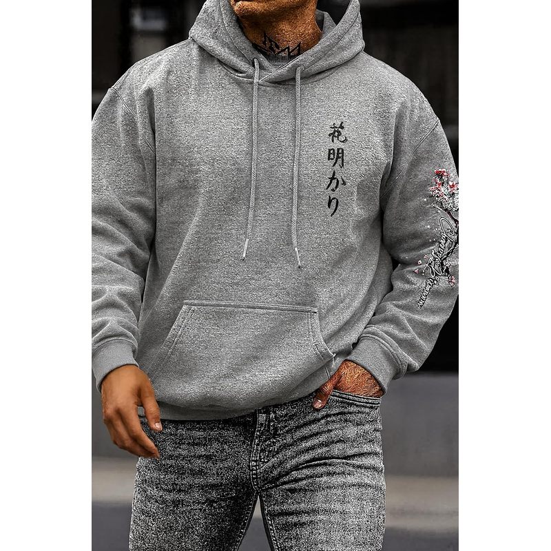 Men's Fleece Japanese Graphic Hoodies