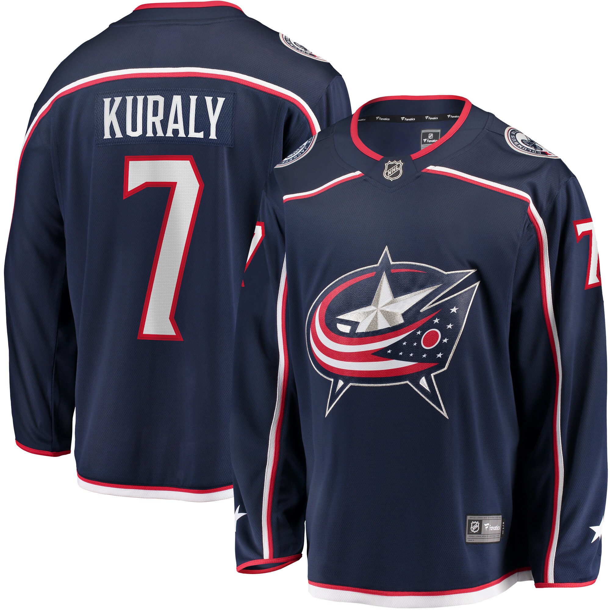 Sean Kuraly Columbus Blue Jackets Fanatics Home Breakaway   Jersey – Navy