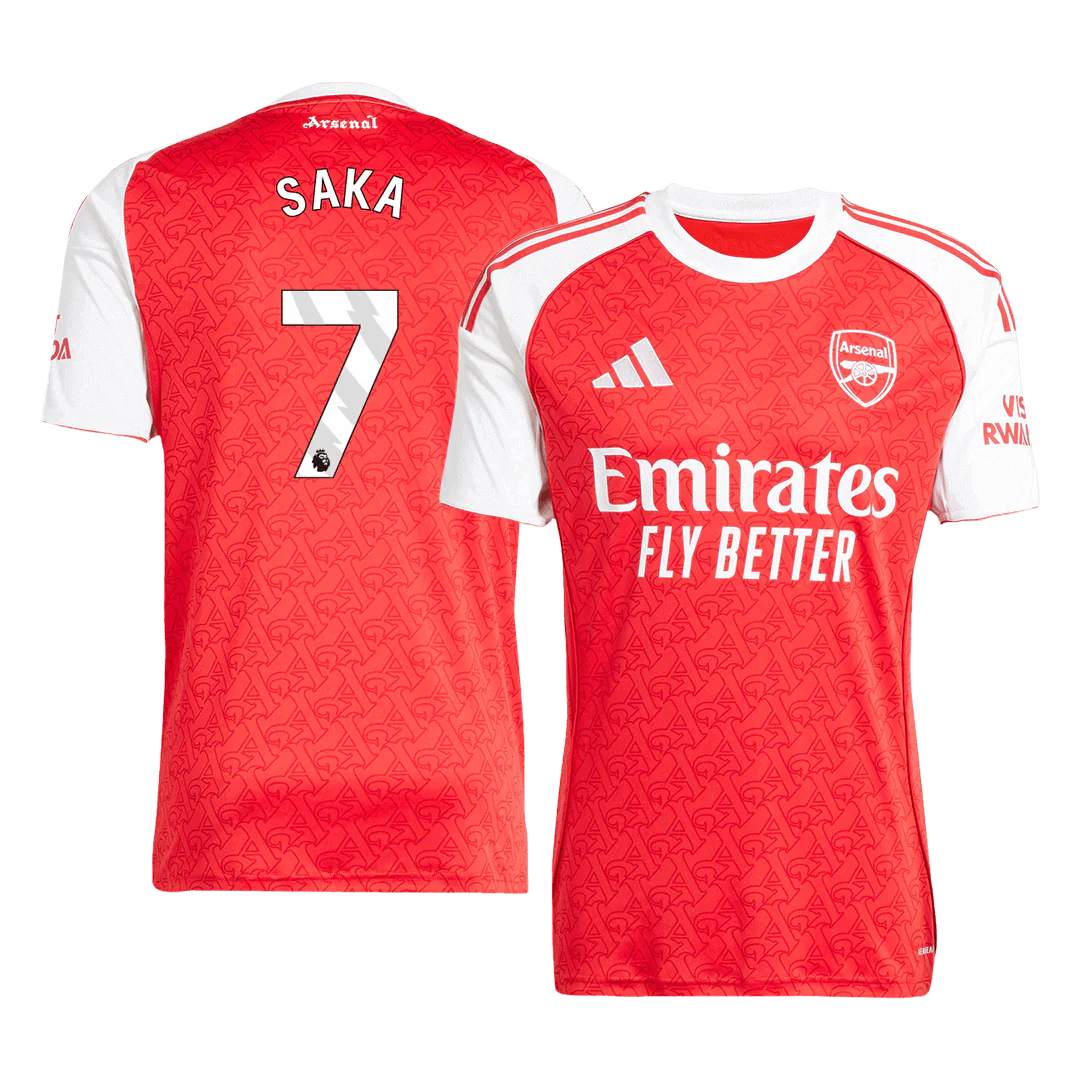 SAKA #7 Arsenal Home Soccer Jersey 2025/26 Red
