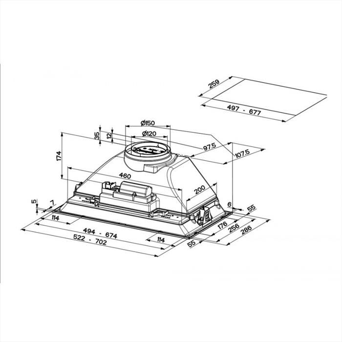 FABER - Cappa integrata a parete Inka ICH SS A52