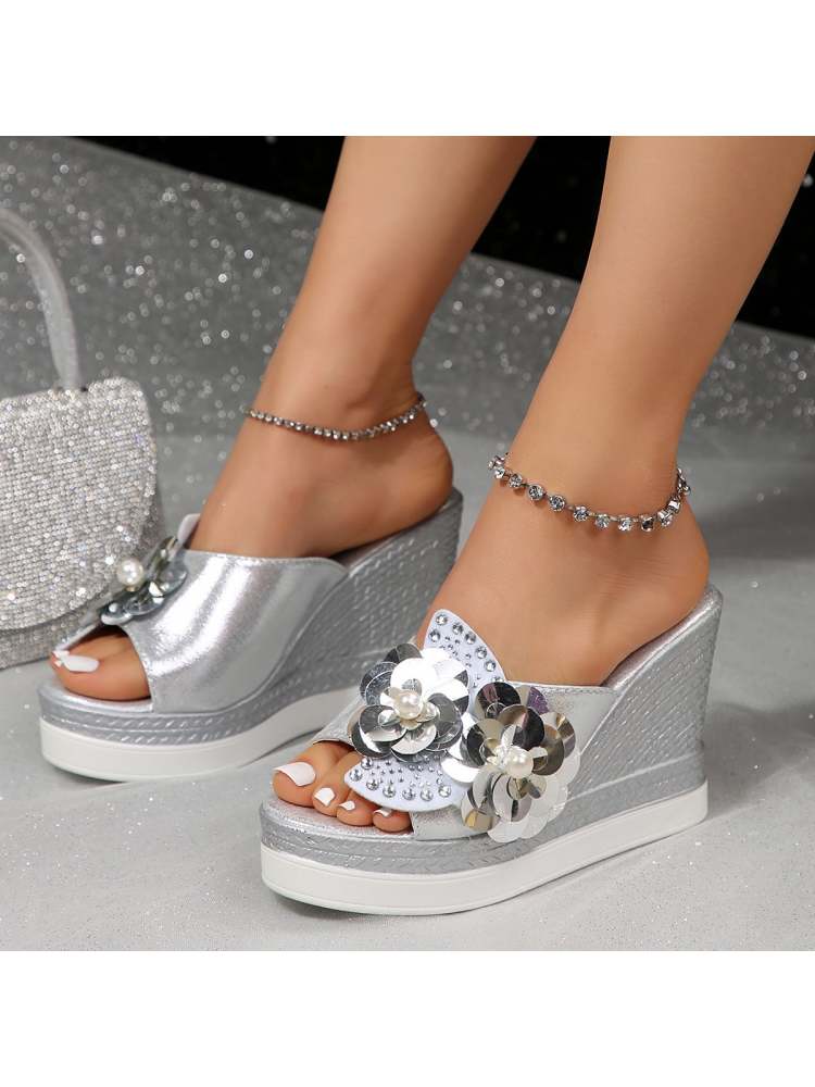 Flower Peep Toe Wedge Wedges & Platform