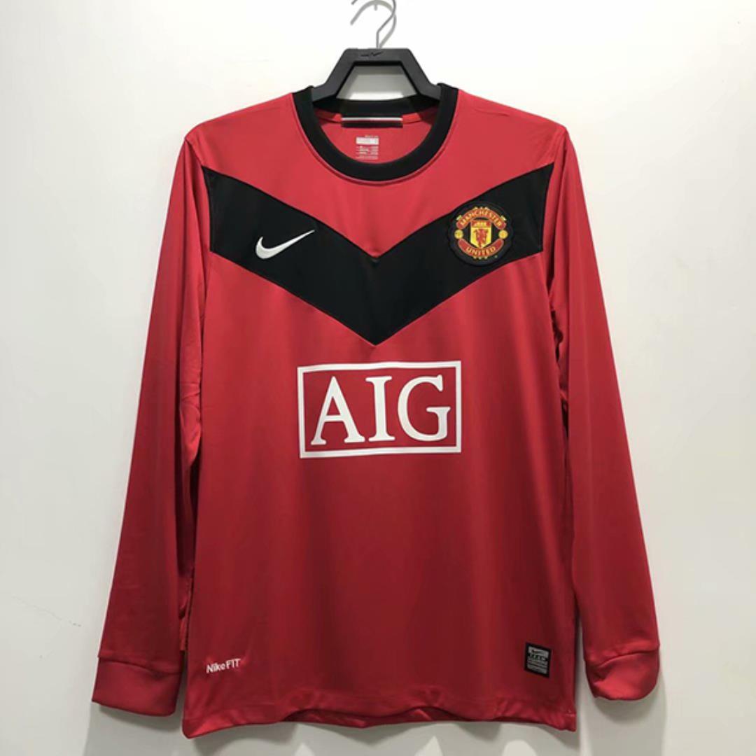 Retro Manchester United 09-10 Home Long Sleeve Jersey