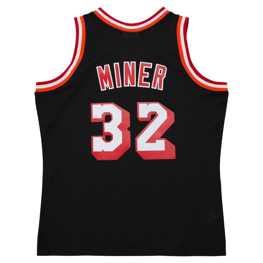 Men's Miami Heat Harold Miner Mitchell & Ness Black 1992/93 Hardwood Classics Swingman Throwback Jersey