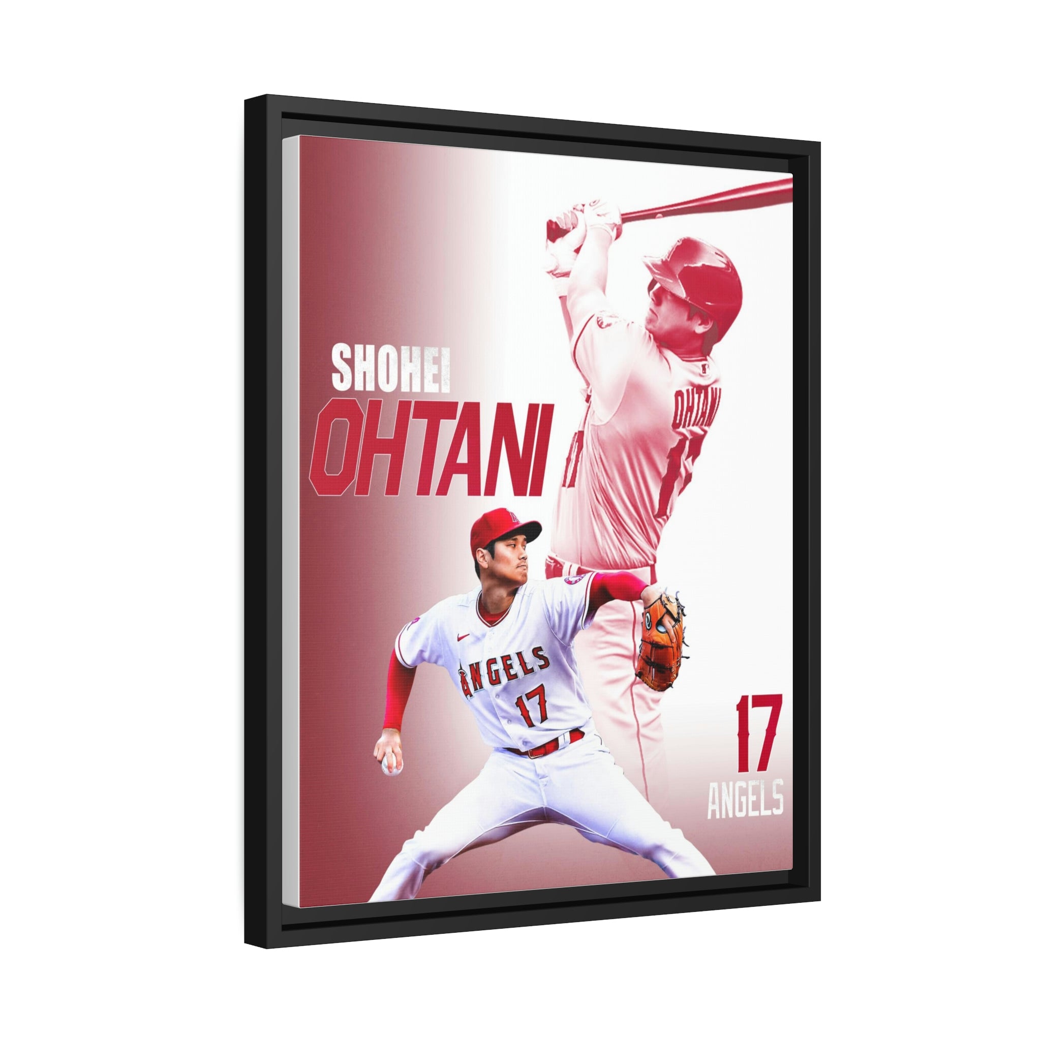 Shohei Ohtani Los Angeles Angels Two-Way Superstar Premium Wall Art Framed Canvas