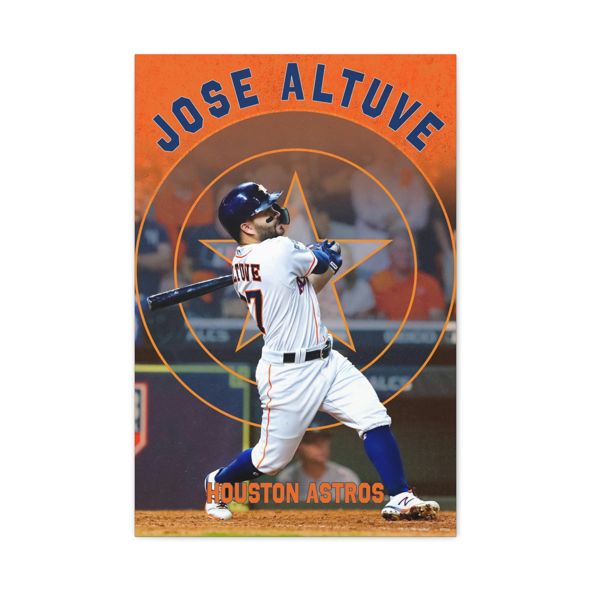 Jose Altuve Houston Astros Home Run Swing Premium Wall Art Canvas Wrap