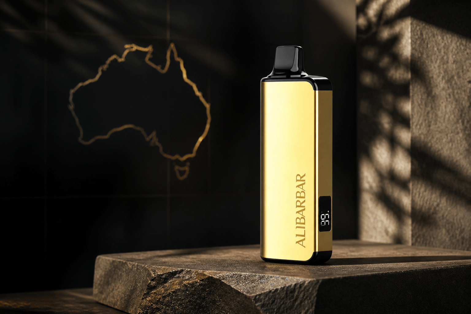 ALIBARBAR Ingot 9000 gold and black device featured in an Australian product review