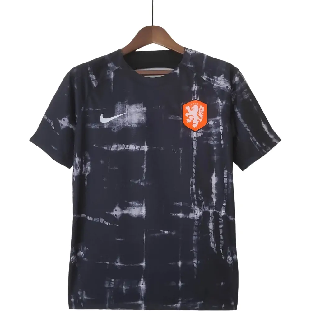 2022 Netherlands Training Wear Black Soccer Shirt - Fans Edition