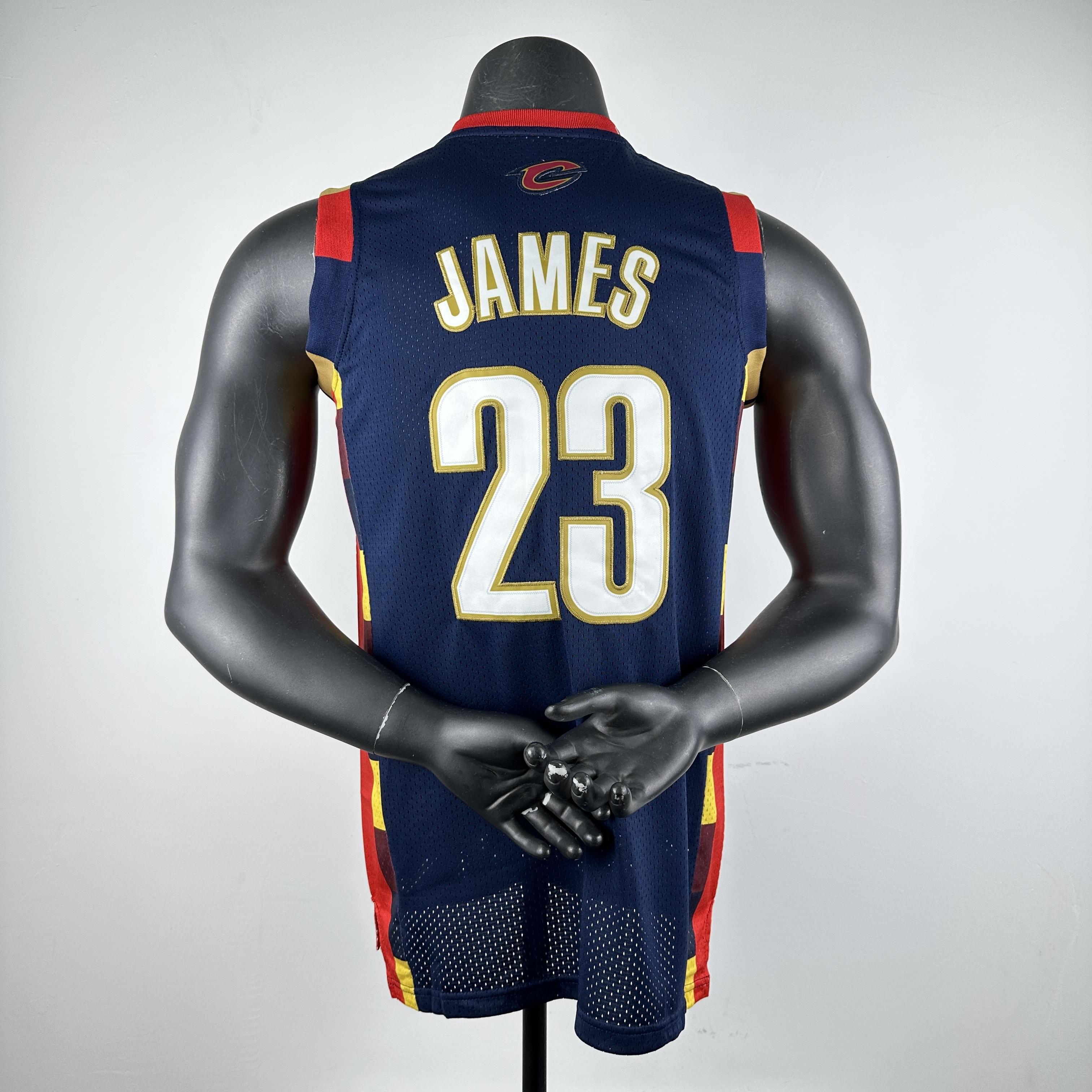 Embroidered MN Retro Jersey Cavaliers 08/09 Season Navy Blue No. 23 James