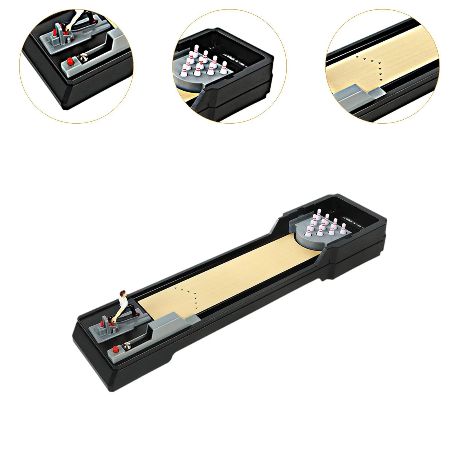 Kuntesetty Tabletop Bowling Game Arcade Desktop Game Office Desk Toy Relax Mini Bowling Set