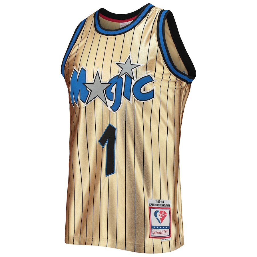 Men's Orlando Magic Penny Hardaway Gold Mitchell & Ness 75th Anniversary 1993/94 Hardwood Classics Swingman Jersey