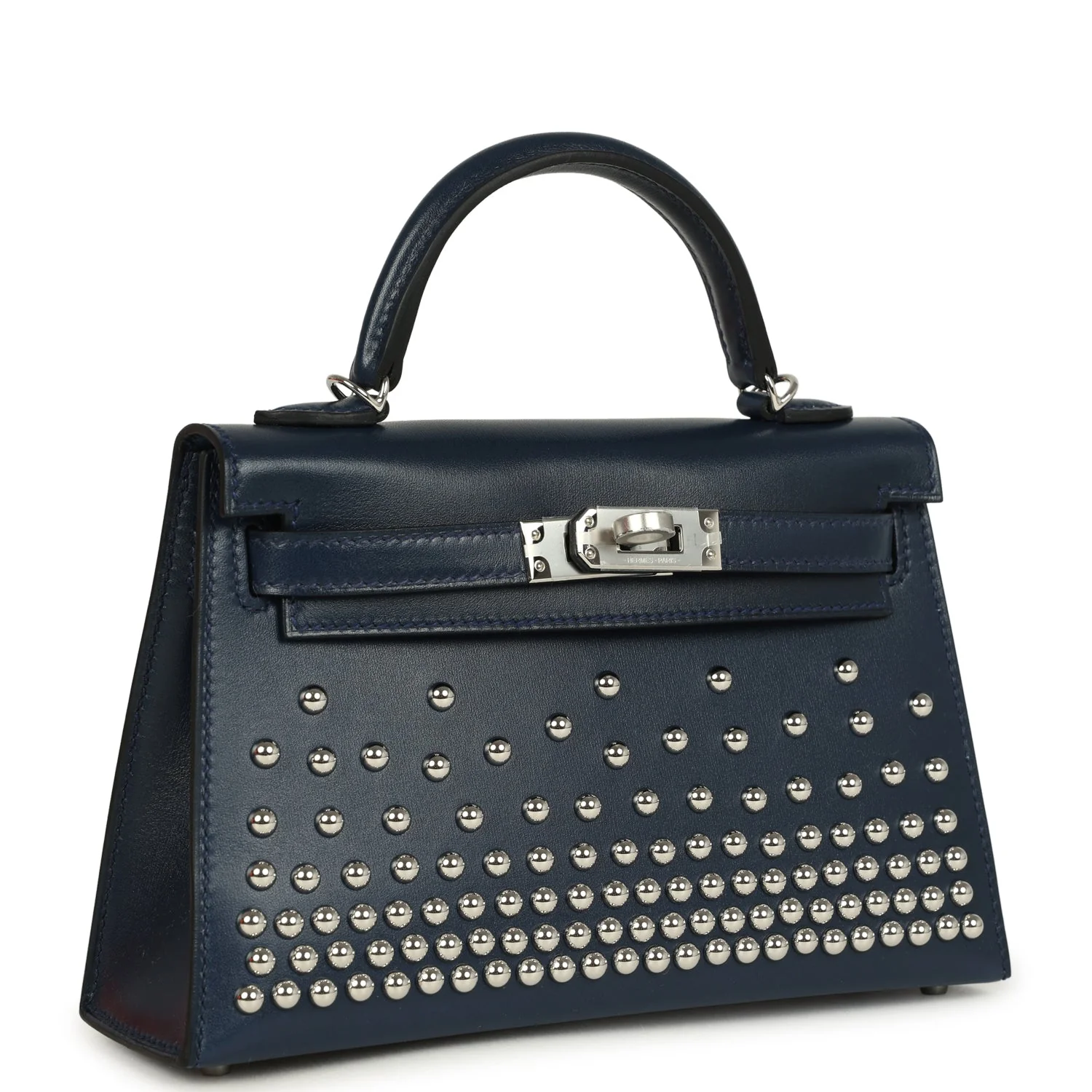 Hermes Kelly Sellier 20 Clout�� Bleu Abyss Box Palladium Hardware