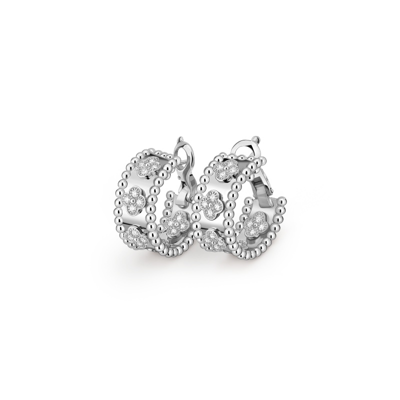 Perlée clovers hoop earrings