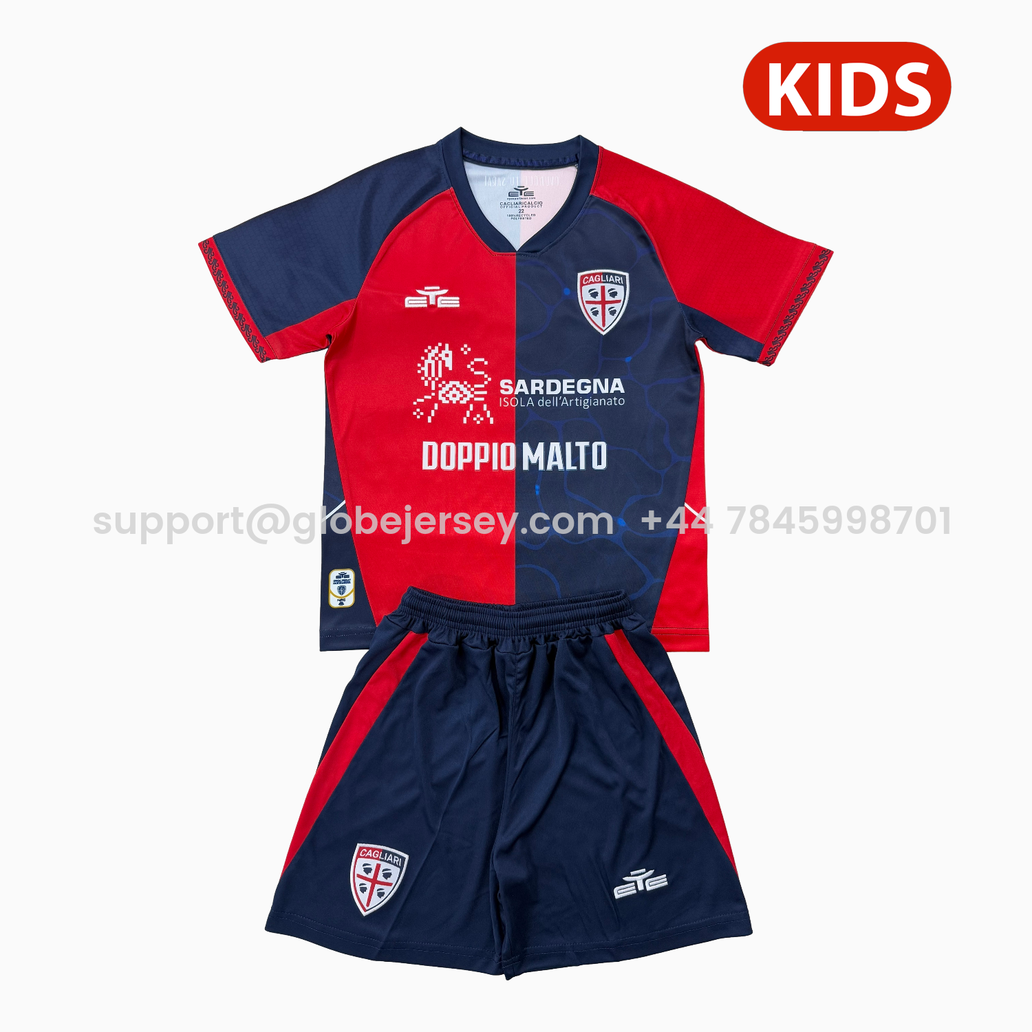 Cagliari Calcio 25-26 Home Kids Kit