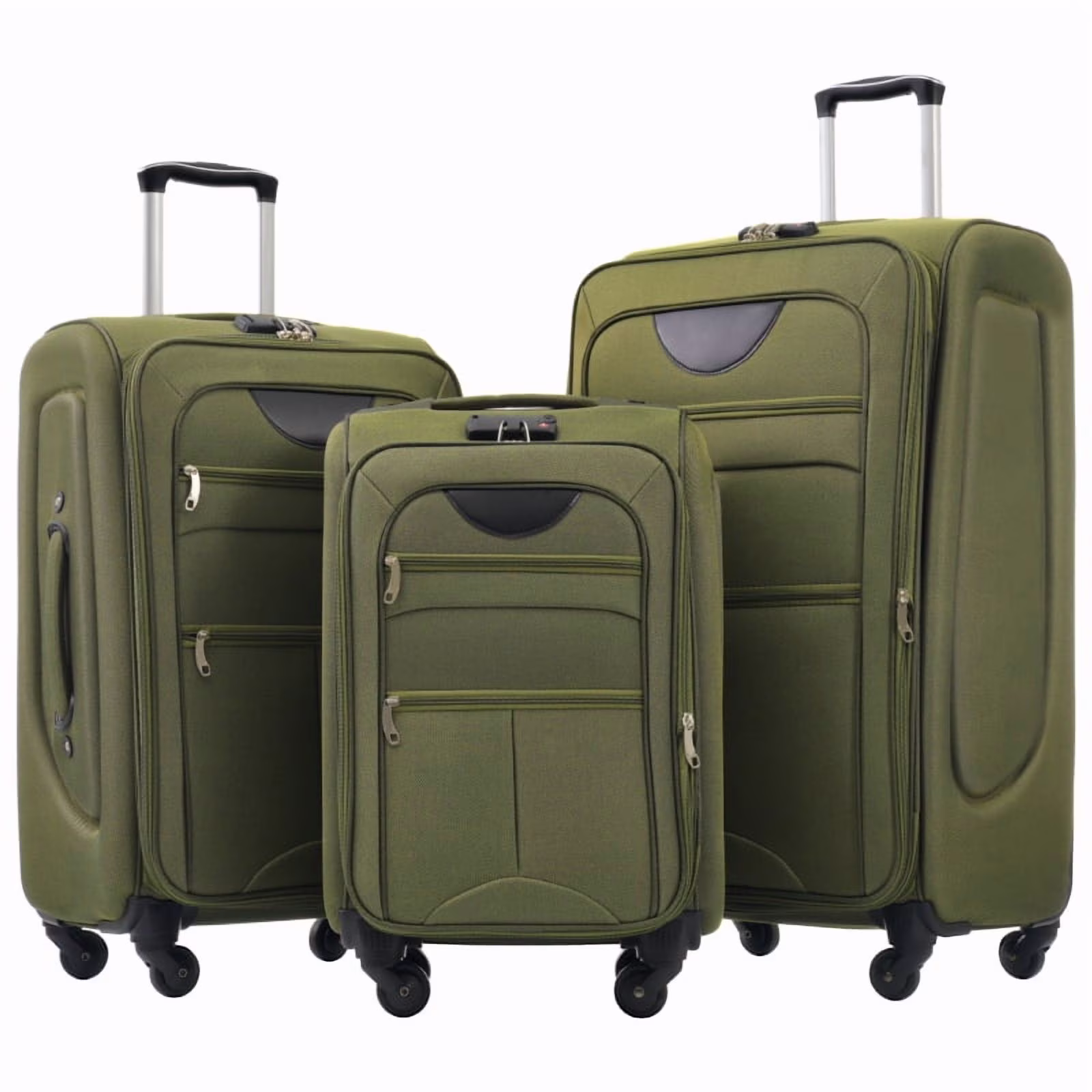 Softside Luggage Expandable 3 Piece Set Suitcase Upright Spinner Softshell Lightweight Luggage Travel Set