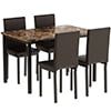 uhomepro 5-Piece Dining Room Table Set for 4 Person, Elegant Dining Table Set, Home Kitchen Table with 4 PU Leather Chairs and Metal Dining Room Modern Furniture