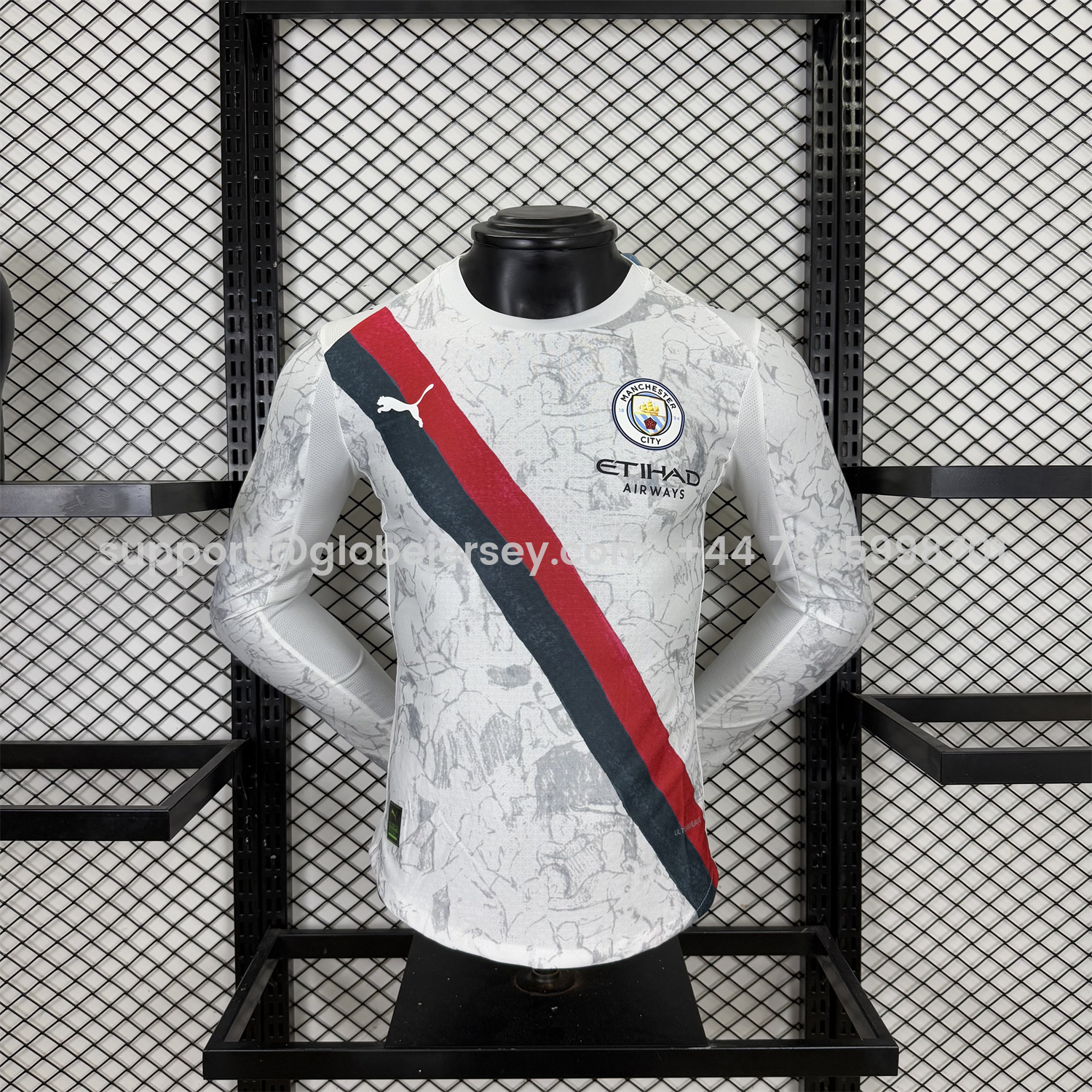 Manchester City 25-26 KidSuper White Long Sleeves Jersey - Player Version