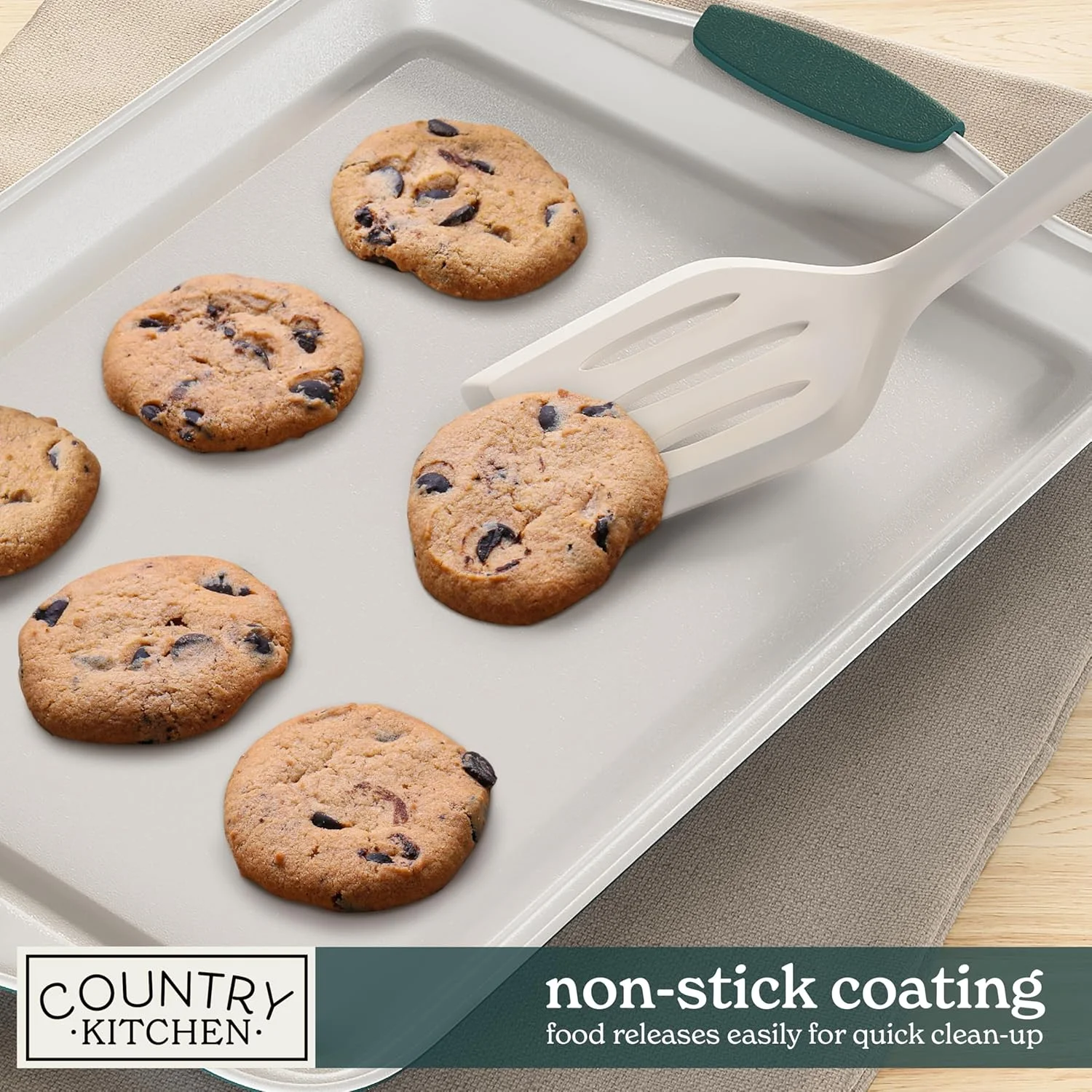 Country Kitchen 10-Piece Nonstick Bakeware Set - Stackable Pots and Pans, Black