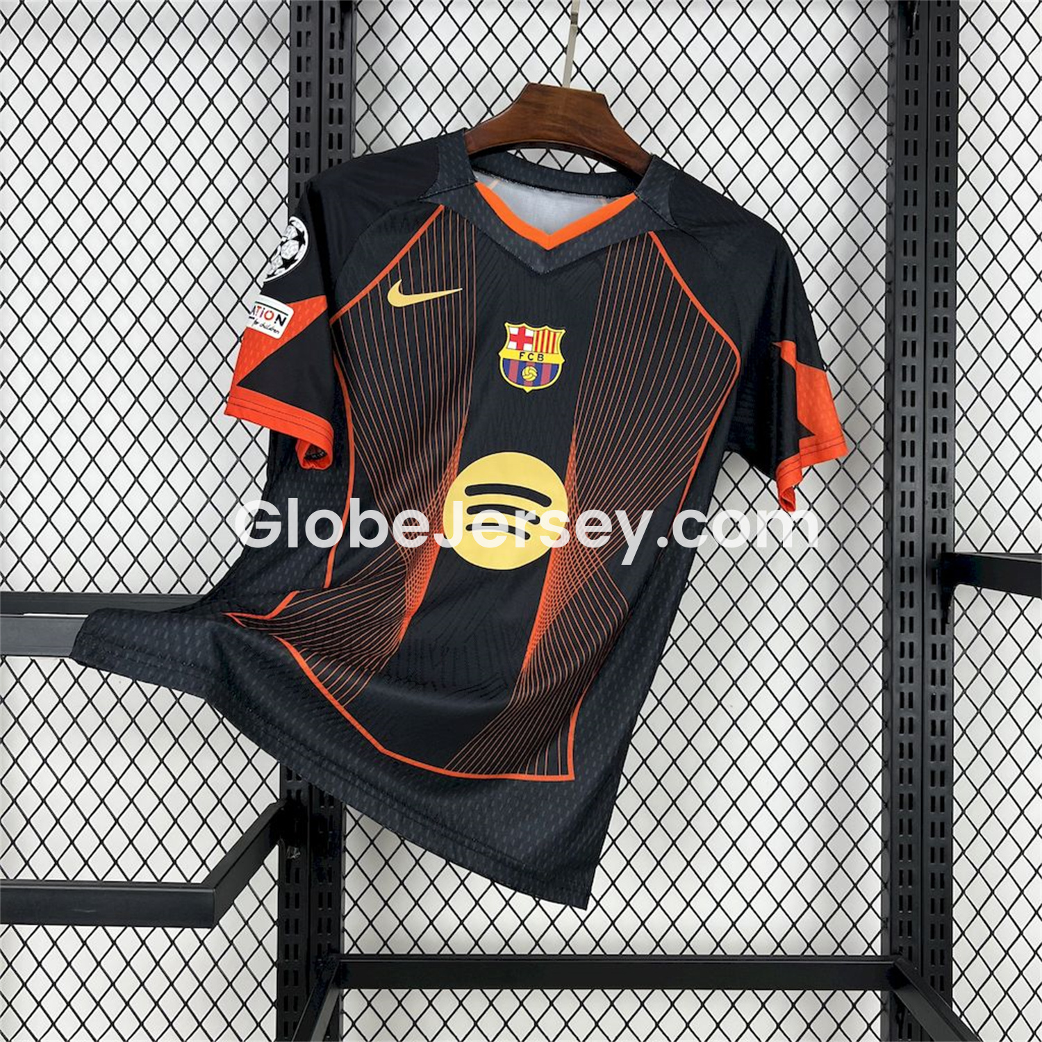 Barcelona 25-26 T90 Orange Lines Black Special Jersey - Fans Version