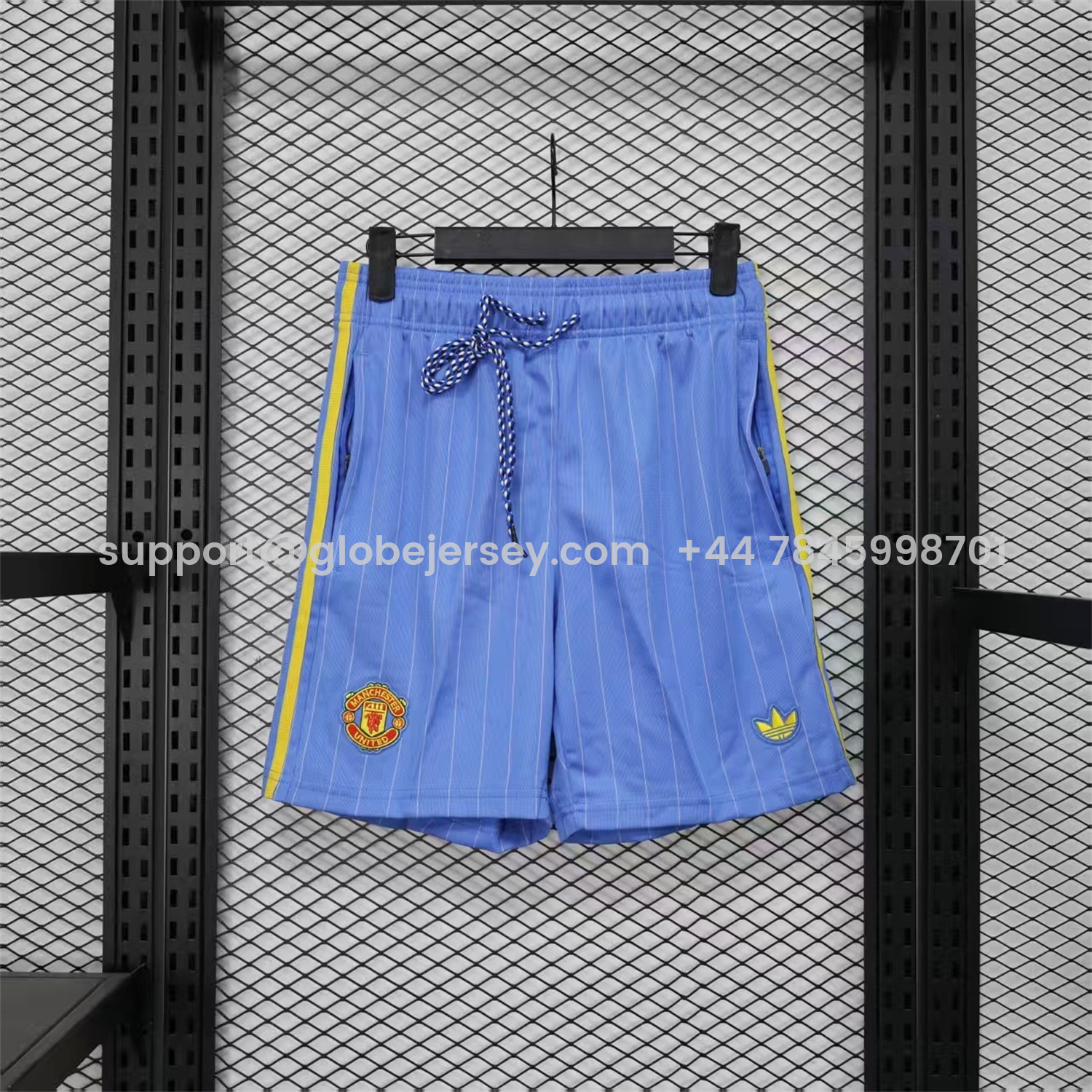 Manchester United 25-26 Trefoil Blue Travel Shorts - Player Version