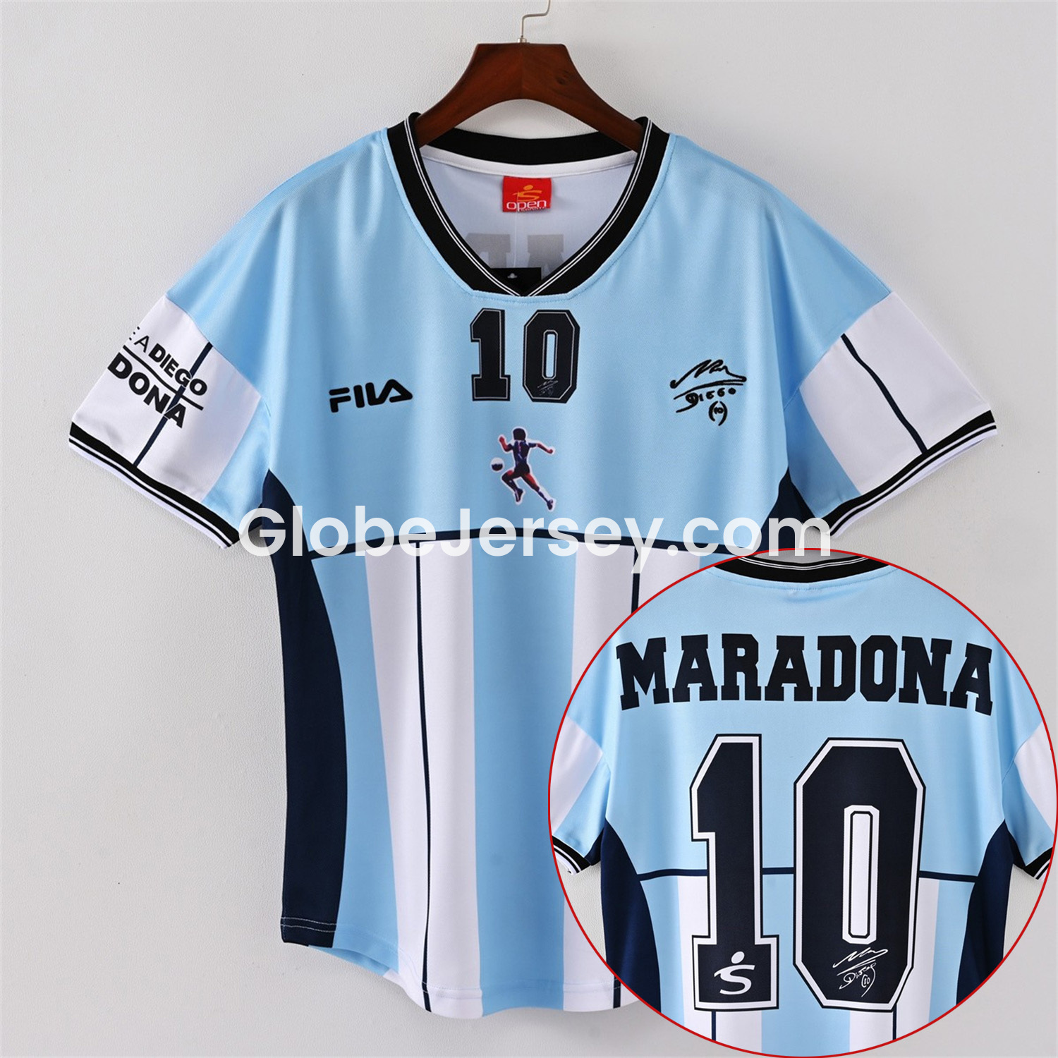 Retro Argentina 2001 Maradona Retirement Commemorative Edition Jersey with Maradona #10