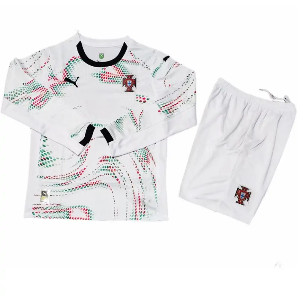 2025-26 Portugal Long Sleeve Away Jersey for Kids - Fan Edition