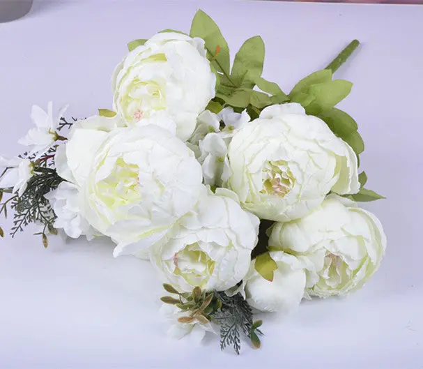13-Piece Luxury Silk Peony Bouquet – European-Style Core-Spun Arrangement (47 cm)