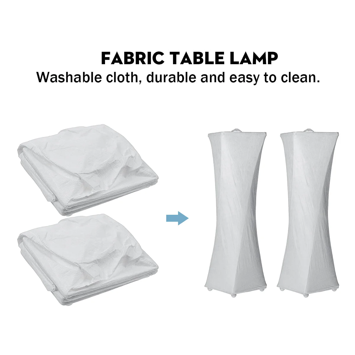 Set of 2 Fabric Table Lamp, 3-Way Dimmable Modern Nightstand Lamp Sets Bedside Touch Desk Lamp With Fabric Cream Shade For Bedroom Table Living Room Reading, LED Strip Included