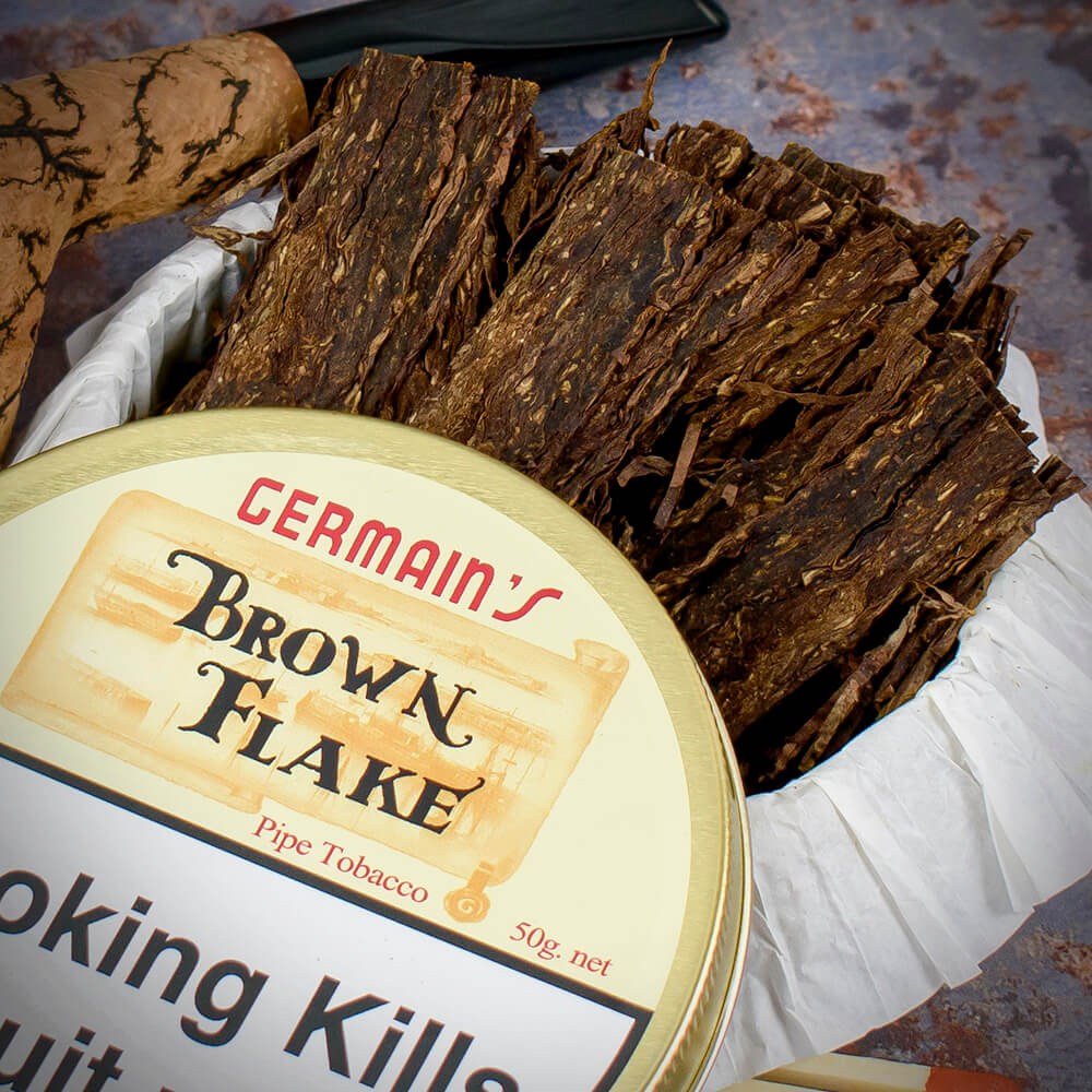 Germains Brown Flake Pipe Tobacco - 50g Tin