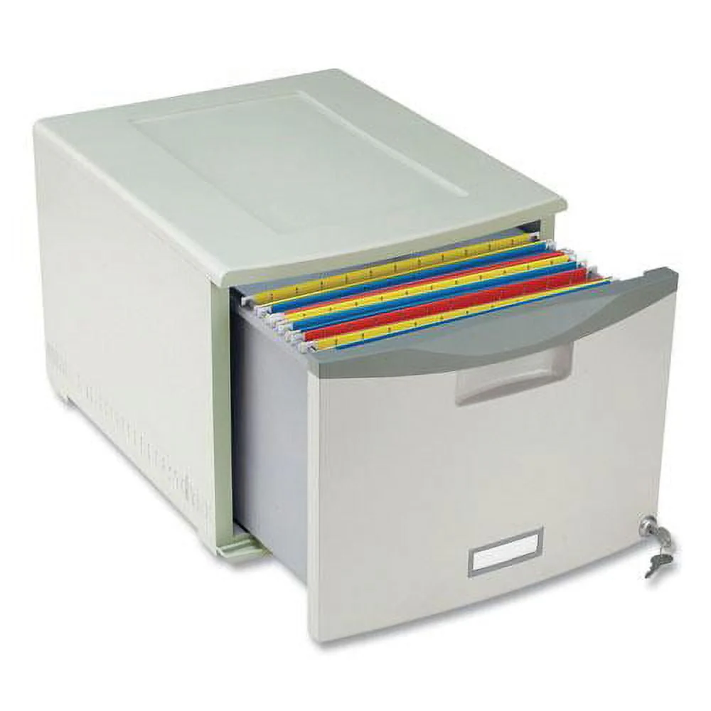 Storex 1-Drawer Stackable Storage Gray 61251S02C
