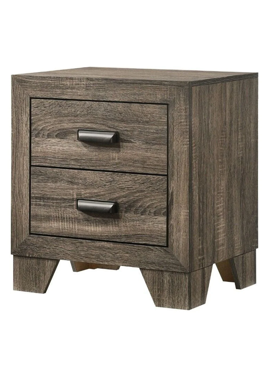 Beautiful Gray Finish 3Pc Queen Size Panel Bed Nightstand Chest Wooden Furniture Set