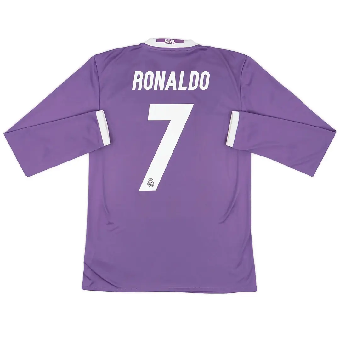 Ronaldo #7 Real Madrid 2016/17 Away Long Sleeve Retro Jersey