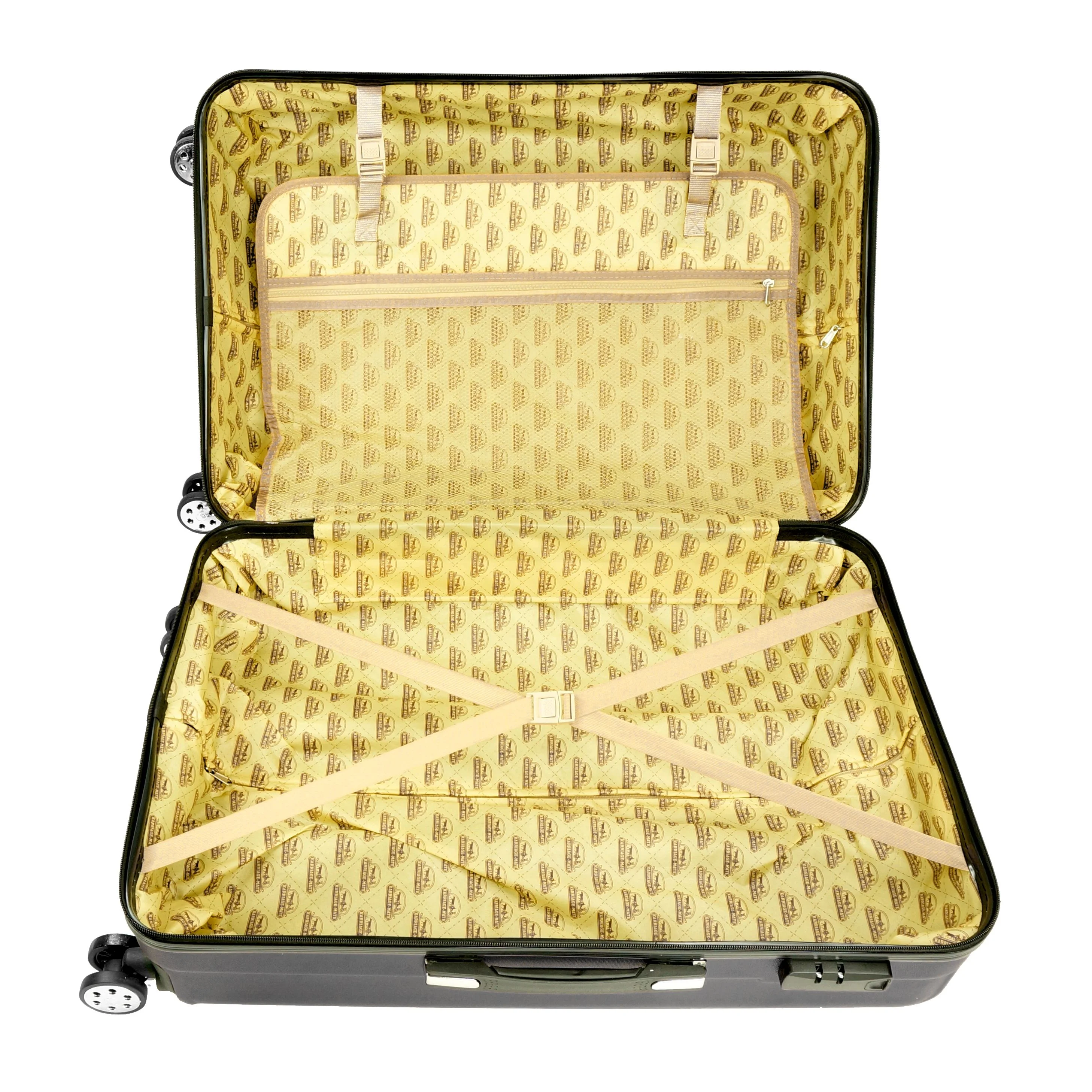 K-Cliffs 3pcs Luggage Set Lightweight Expandable Hard sided ABS Spinner Travel Suitcase  Black