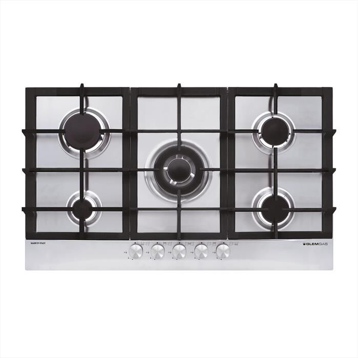 GLEM GAS - Piano cottura a gas GT955HIX 5 fuochi 86cm-Acciaio Satinato