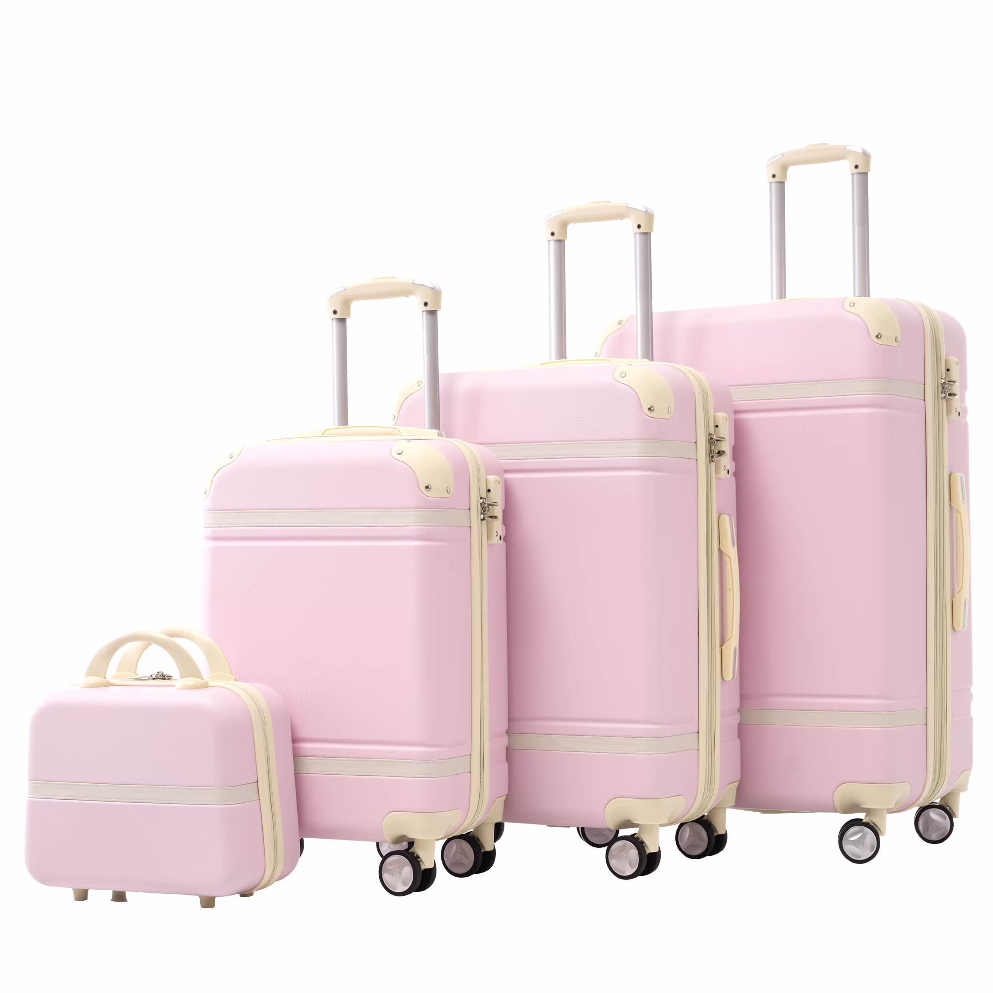 EUROCO 4-Piece Luggage Sets,Hardside Expandable Carry On Suitcase with TSA Lock,Cosmetic Case and Double Spinner Wheels,Lightweight Travel Luggage(20