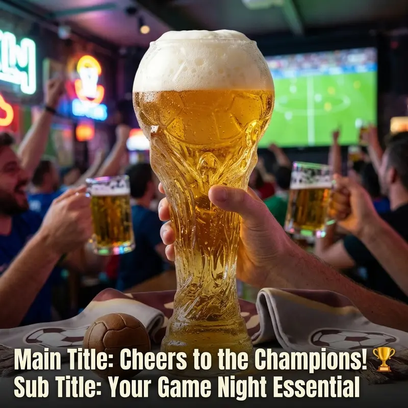 2026 World Cup Trophy-Inspired Beer Mug—A golden championship-style mug, a must-have for watching the games!