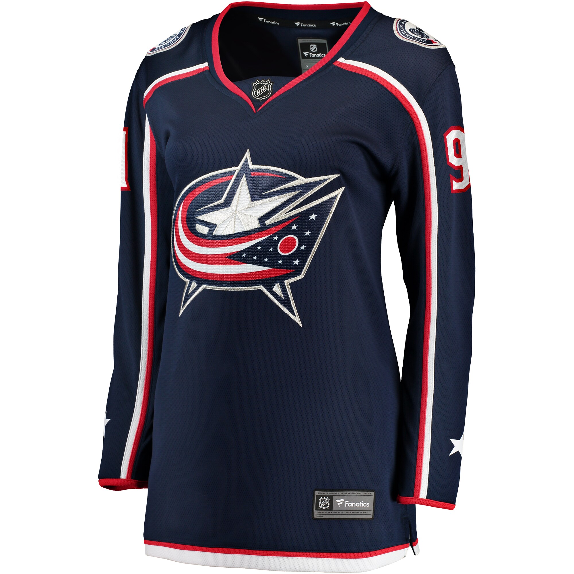 Kent Johnson Columbus Blue Jackets Fanatics Women’s Home Breakaway   Jersey – Navy